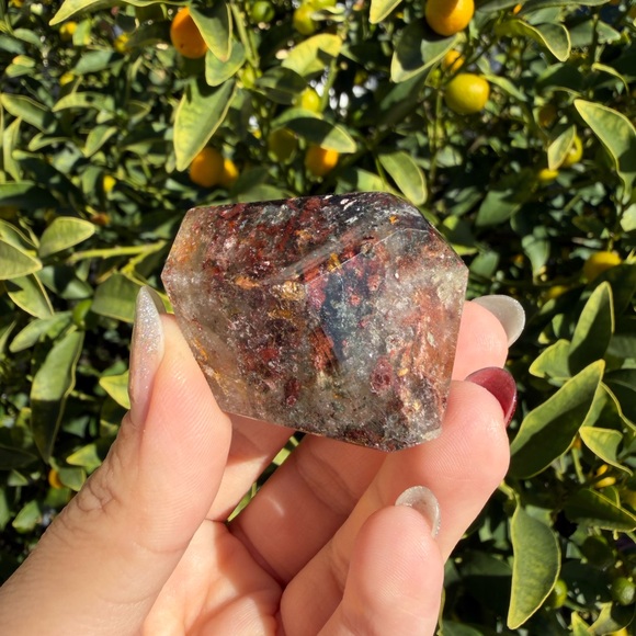 No perfect On Sale!Garden Quartz Freeform, Lodolite Clear Crystal, A276 - Picture 8 of 9